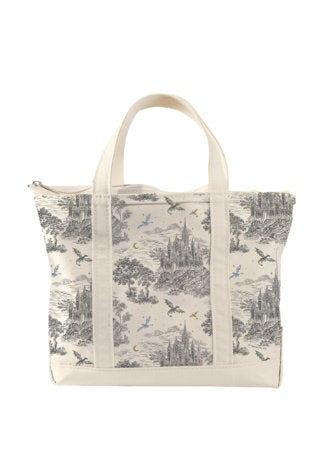 Rebecca Yarros's Fourth Wing: Basgiath Toile Large Zippered Market Tote Bag Merchandise by Out of Print