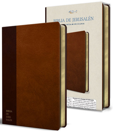 Biblia Católica Biblia de Jerusalén Latinoamericana símil piel marrón / Spanish Jerusalem Bible, Latinamerican Brown leathersoft Hardcover by Biblia de Jerusalén