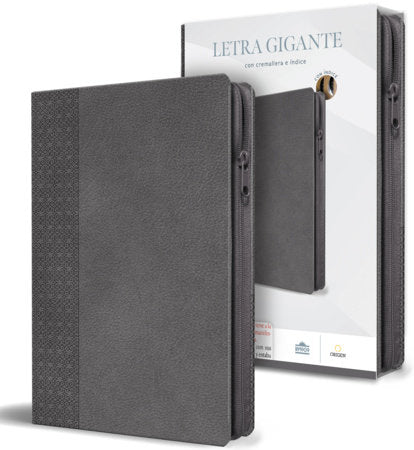 Biblia Reina Valera letra gigante, símil piel gris con cremallera e índice / Spanish Bible Reina Valera Giant Print, Gray Leathersoft with Zipper and Index Paperback by Reina Valera 1909