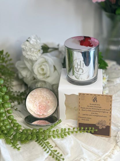 Hi5 Scented Candle – Luxurious Soy Wax, 2 Wicks, 60–65 Hours Burn Time, 10oz (210g). Custom message available for gifting or personalization.