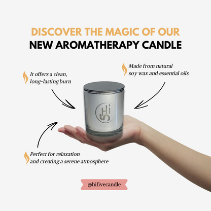 Hi5 Scented Candle,  Luxurious Soy Wax, Single Wick, 40-45 Hours Burn Time, 8 oz (172g) 160gm