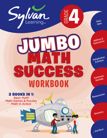 4th Grade Jumbo Math Success Workbook Paperback by Sylvan Learning