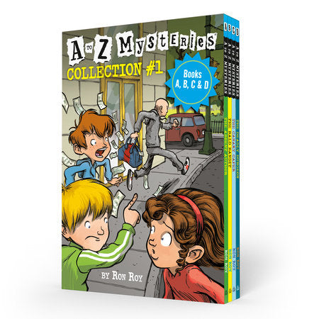 A to Z Mysteries Boxed Set Collection #1 (Books A, B, C, & D) Boxed Set by Ron Roy; illustrated by John Steven Gurney