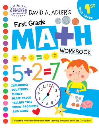 David A. Adler's First Grade Math Workbook Paperback by by David A. Adler; illustrated by Ed Miller