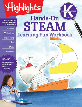 Kindergarten Hands-On STEAM Learning Fun Workbook Paperback by Highlights Learning