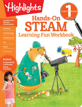 First Grade Hands-On STEAM Learning Fun Workbook Paperback by Highlights Learning