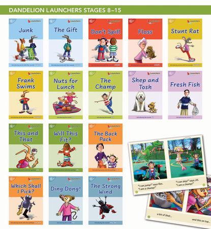 Phonic Books Dandelion Launchers Stages 8-15 Junk (Words with Four Sounds CVCC) Boxed Set by Phonic Books