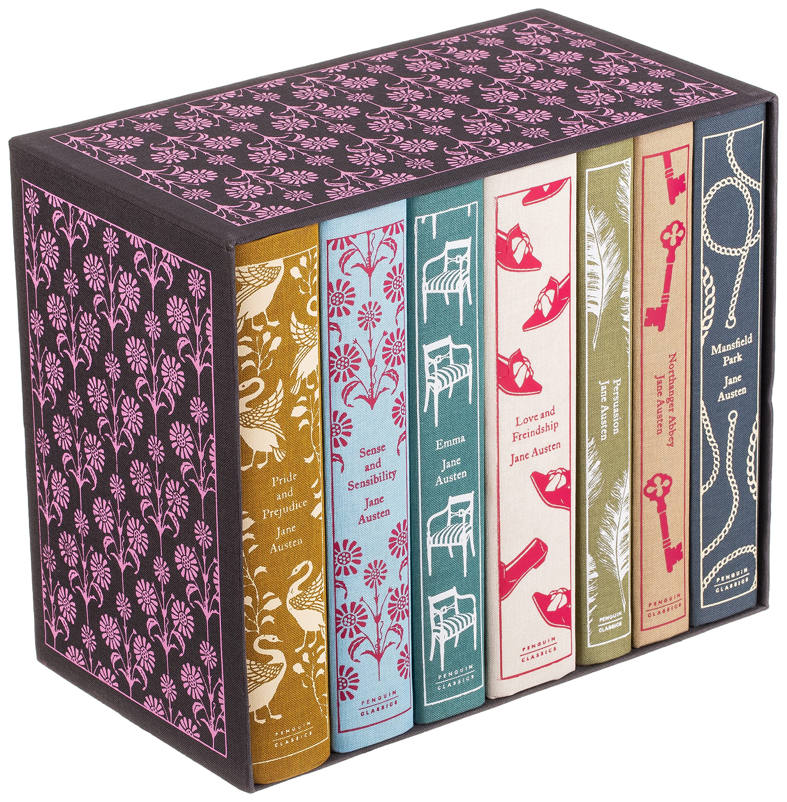 Jane Austen: The Complete Works 7-Book Boxed Set: Sense and Sensibility; Pride and Prejudice; Mansfield Park; Emma; Northanger Abbey; Persuasion; Love and Friendship Hardcover by Jane Austen, Coralie Bickford-Smith (Illustrator)